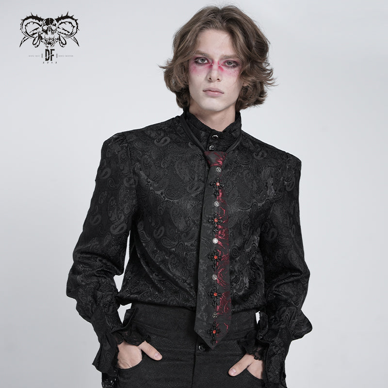 GOTHIC RED-BLACK CRYSTAL NECK TIE