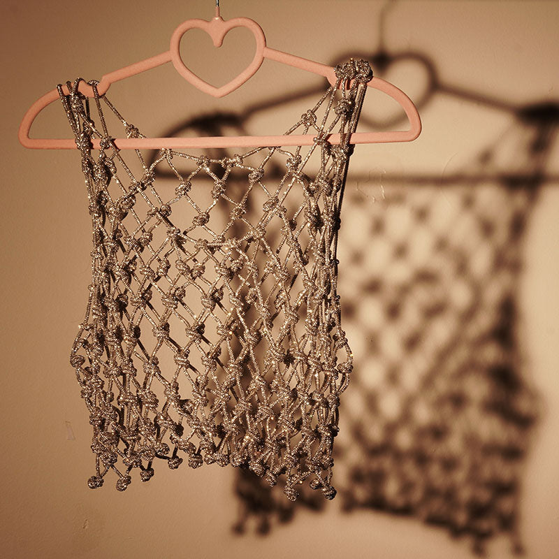 Glitter Rope Knotted Crop Top