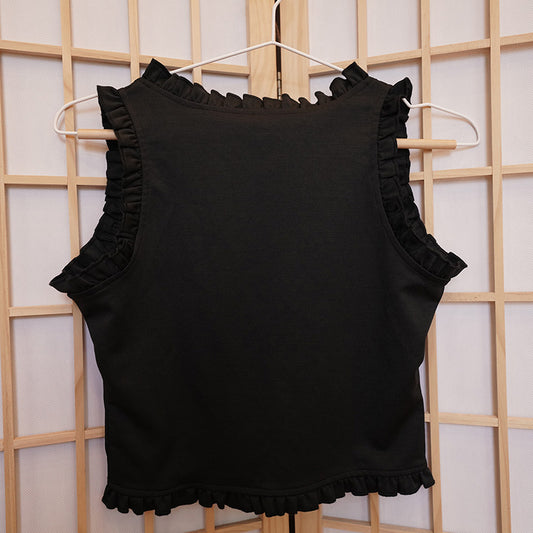 Grunge Black Frill Vest