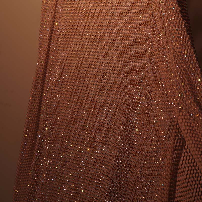 Pink Diamond Mesh Slip Dress with Pearl Straps
