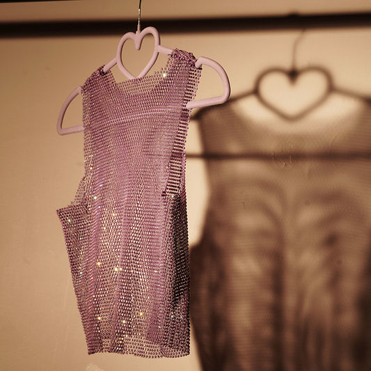 Purple Halo Rhinestone Glow Tank