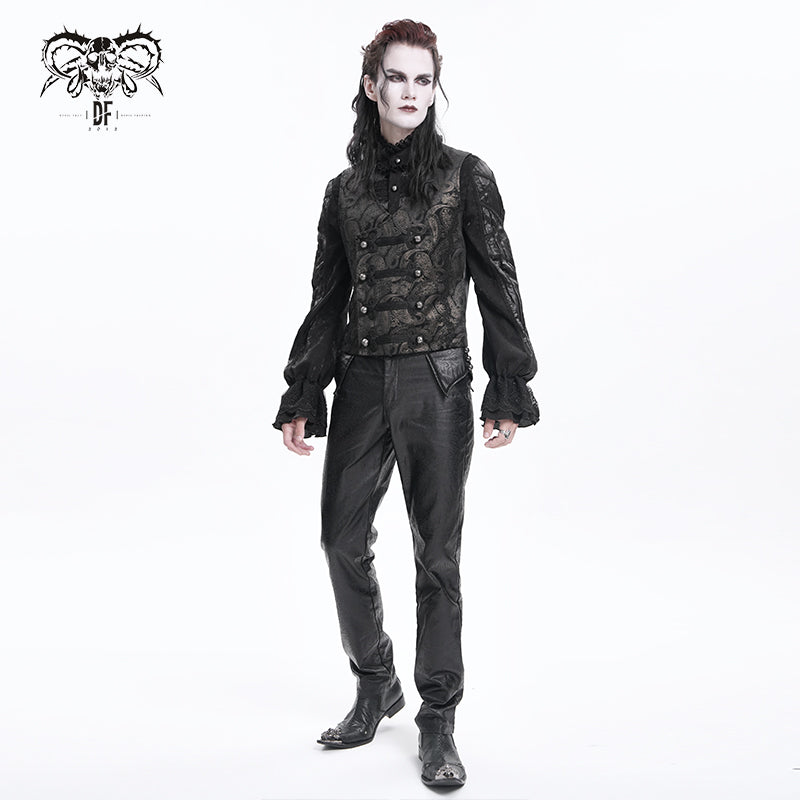 BAROQUE BLACK JACQUARD TAILORED WAISTCOAT