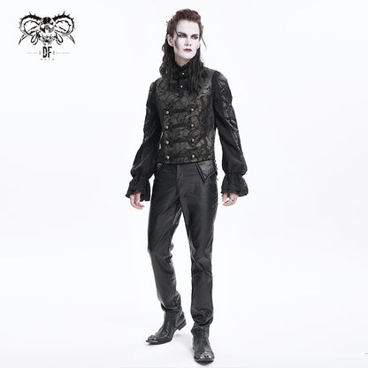 BAROQUE BLACK JACQUARD TAILORED WAISTCOAT