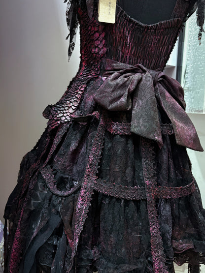 H.naoto Red Dragon Bird Cage Dress