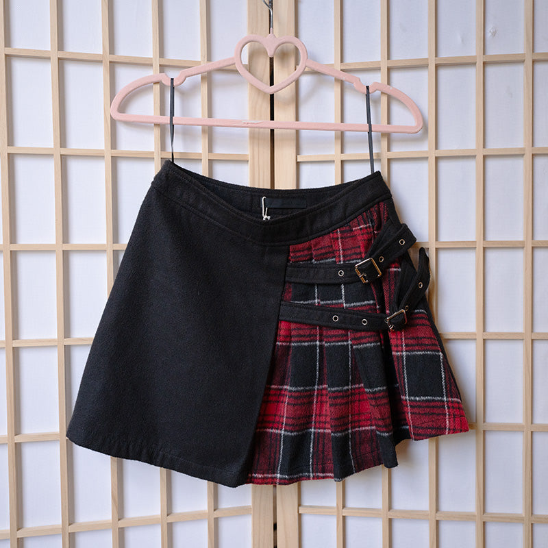 PUNK RAVE Buckled Woolen Skirt