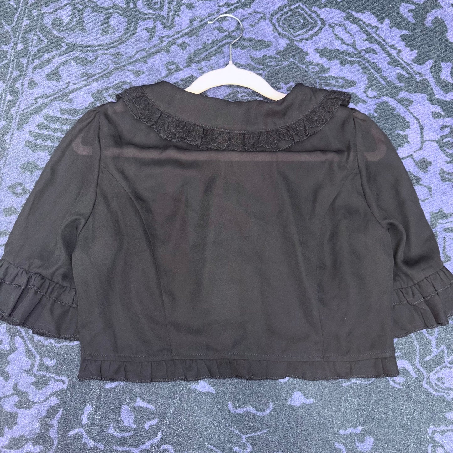 Lolita Short Sleeve Chiffon Blouse Ruffled Collar