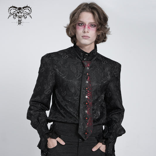GOTHIC RED-BLACK CRYSTAL NECK TIE