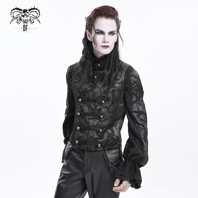 BAROQUE BLACK JACQUARD TAILORED WAISTCOAT