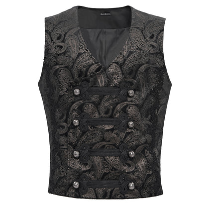 BAROQUE BLACK JACQUARD TAILORED WAISTCOAT