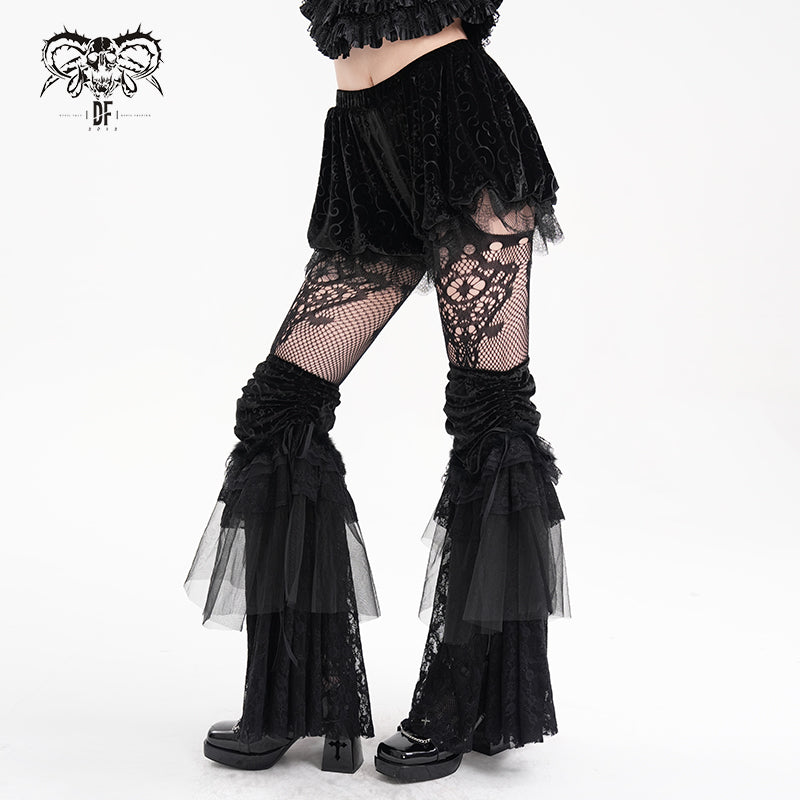 Gothic Embossed velvet Puff Shorts