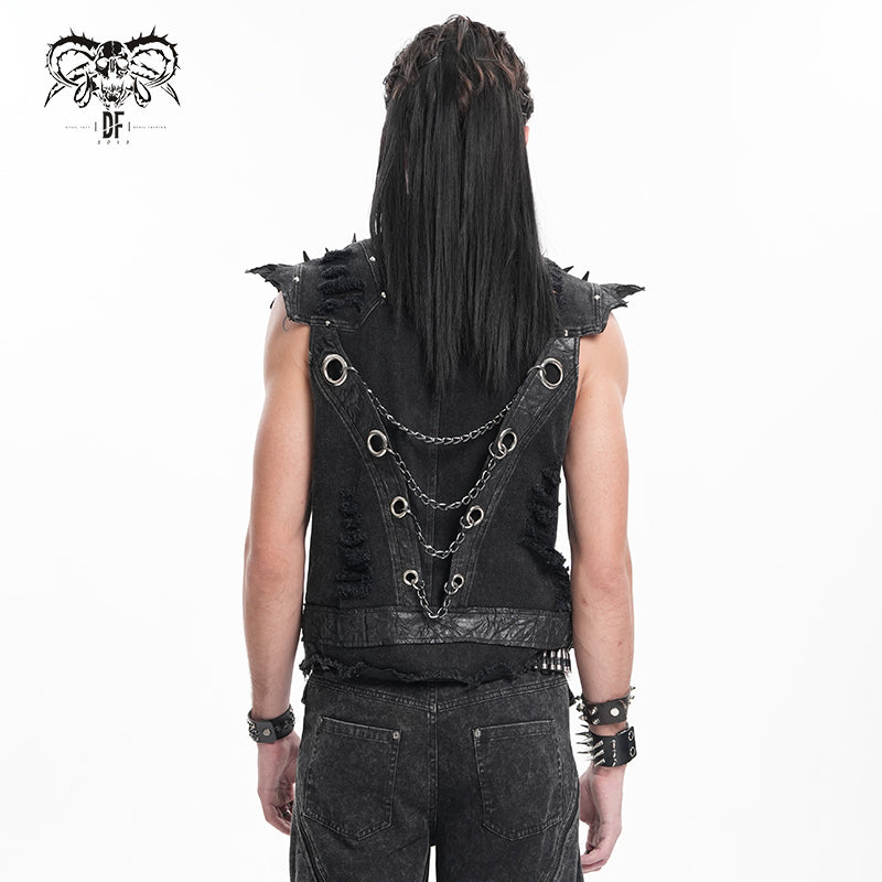MEN'S PUNK DENIM VEST