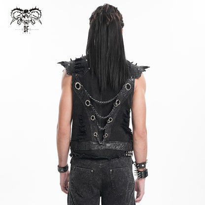 MEN'S PUNK DENIM VEST