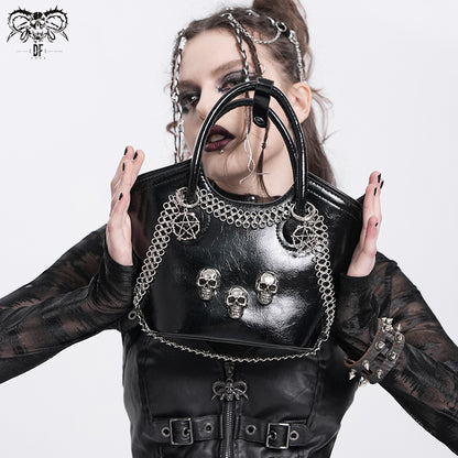 Punk Bag with Skull Charm & Chain