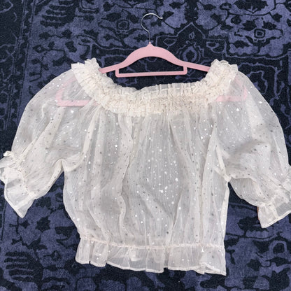 Lolita Off the Shoulder Chiffon Crop Top