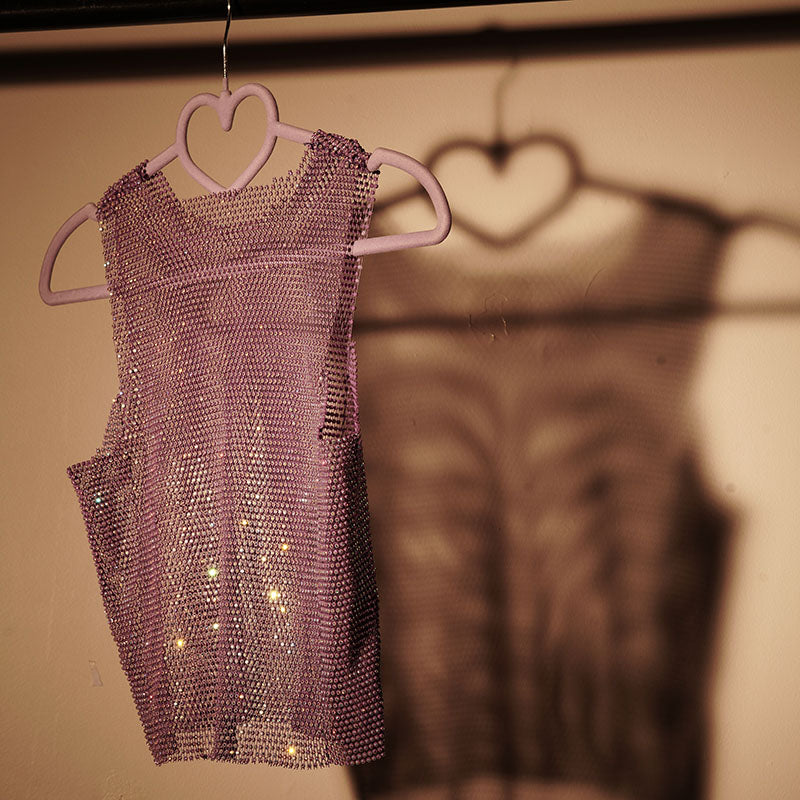 Purple Halo Rhinestone Glow Tank
