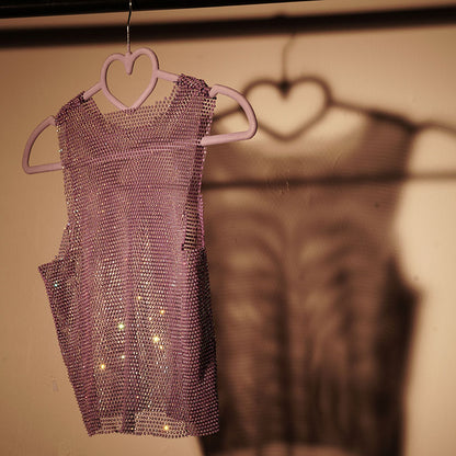 Purple Halo Rhinestone Glow Tank