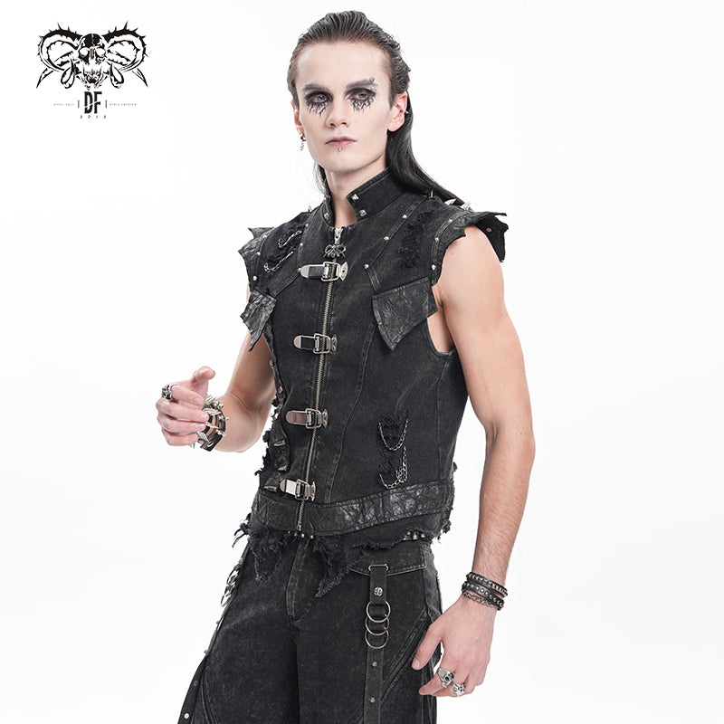 MEN'S PUNK DENIM VEST