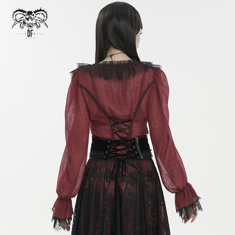 【IN STOCK】GOTHIC LACE BLOUSE WITH RUFFLES