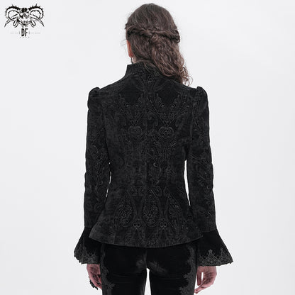 Gothic Victorian Jacket with Chains and Bell Sleeves
