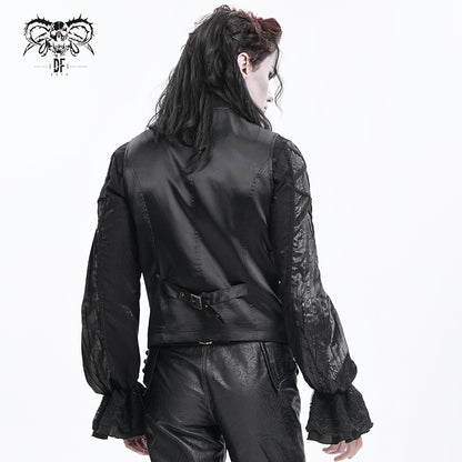BAROQUE BLACK JACQUARD TAILORED WAISTCOAT