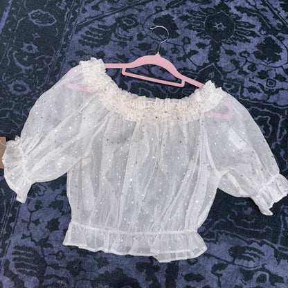 Lolita Off the Shoulder Chiffon Crop Top