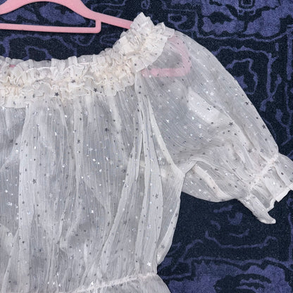 Lolita Off the Shoulder Chiffon Crop Top