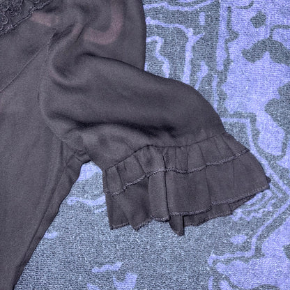 Lolita Short Sleeve Chiffon Blouse Ruffled Collar