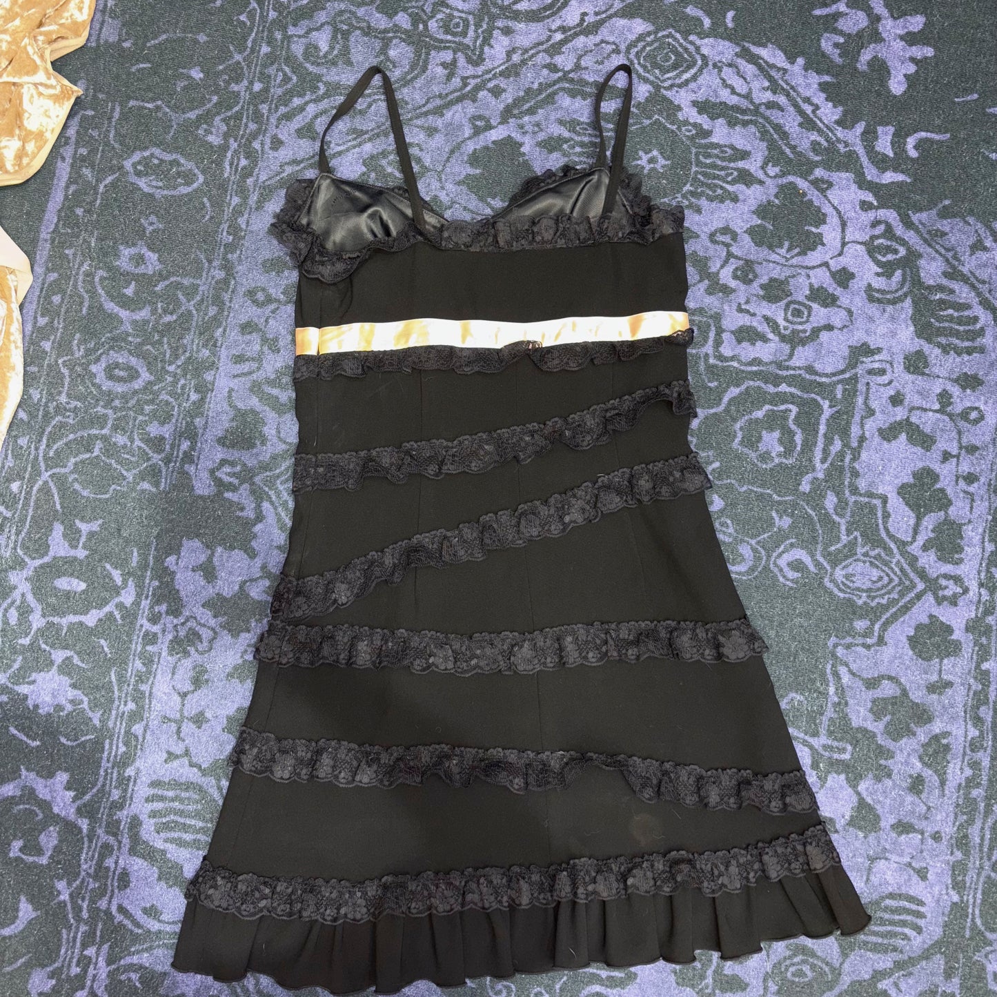 JESUS DIAMANTE Black and Pink Bow Babydoll