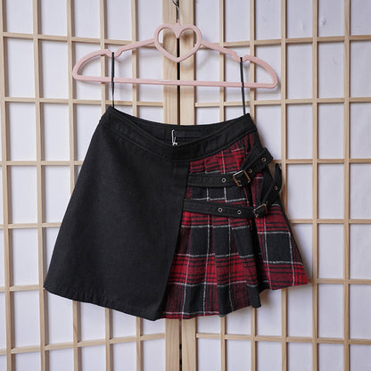 PUNK RAVE Buckled Woolen Skirt