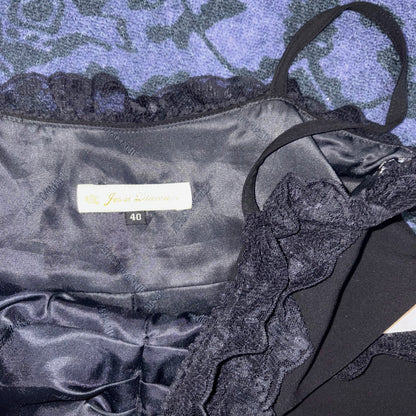 JESUS DIAMANTE Black and Pink Bow Babydoll