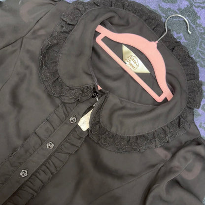 Lolita Short Sleeve Chiffon Blouse Ruffled Collar