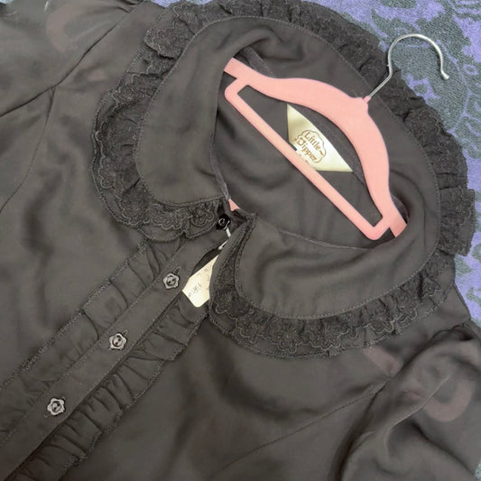 Lolita Short Sleeve Chiffon Blouse Ruffled Collar