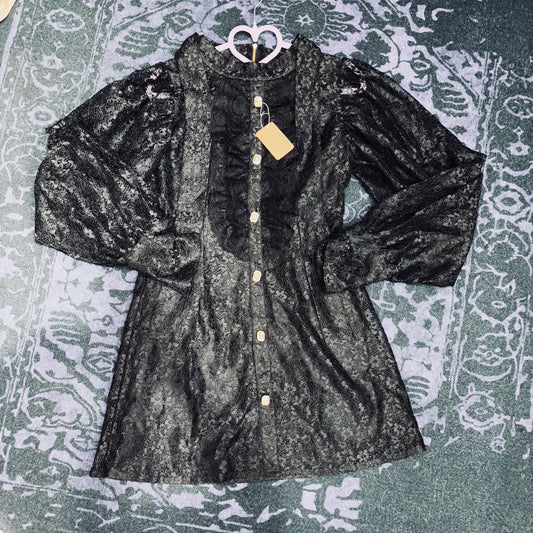 SWANKISS Black Laced Gothic Dress