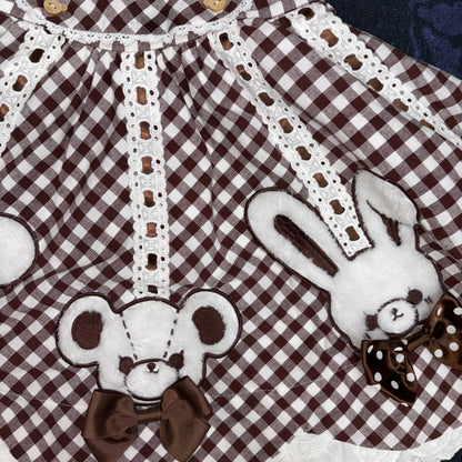 Sweet Lolita Bear Bunny SK+Blouse+KC+Leg Warmers Set