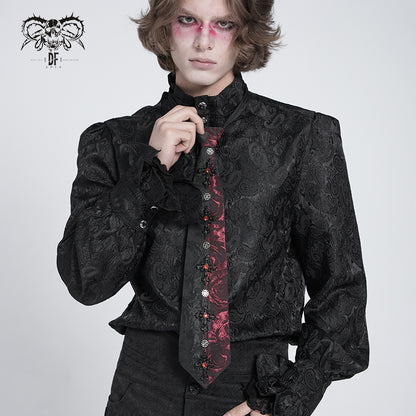 GOTHIC RED-BLACK CRYSTAL NECK TIE